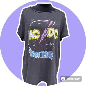 AC/DC 1981 LIVE TOUR, T-shirt, short sleeve, rounded neckline, S women’s, black